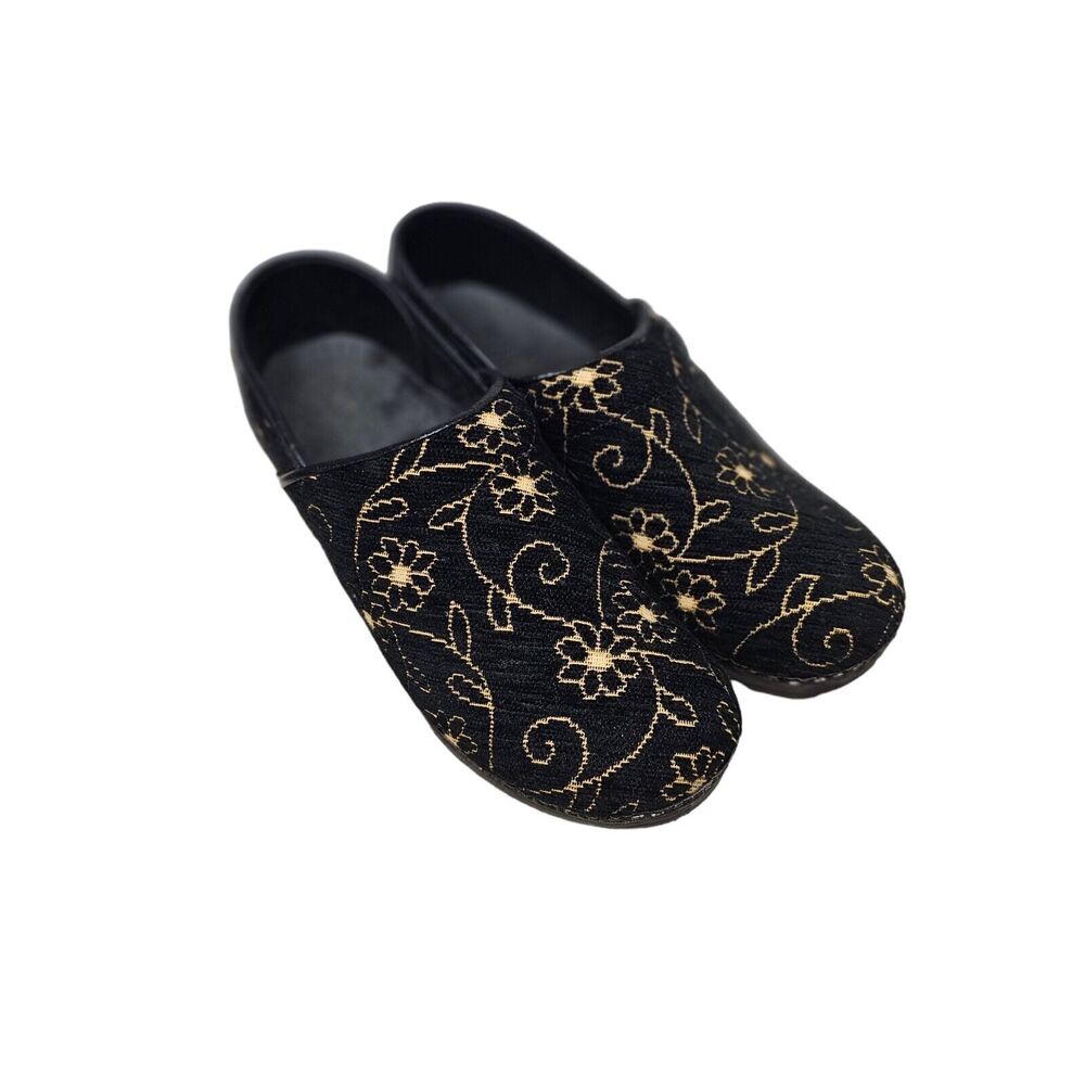 SANITA‎ Clogs Floral Fabric Clogs Corduroy Shoes Leather 39 - Picture 3 of 6